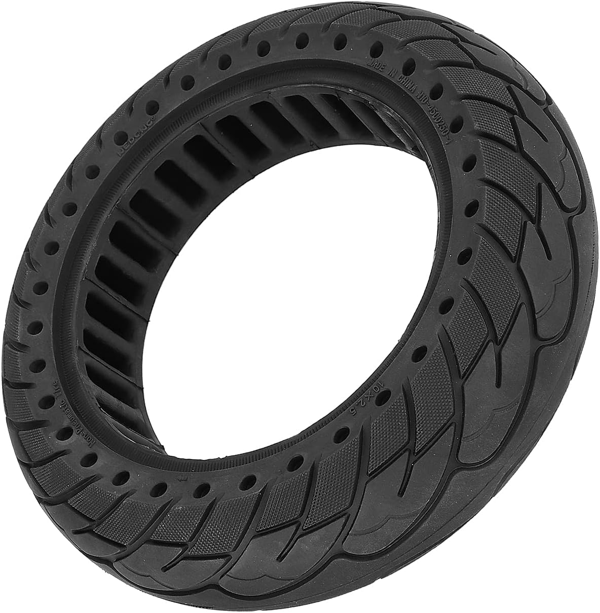 Honeycomb Vollgummi Reifen für Ninebot F2, 10x2.5 (60/70-6.5), Pannensicher, Schwarz