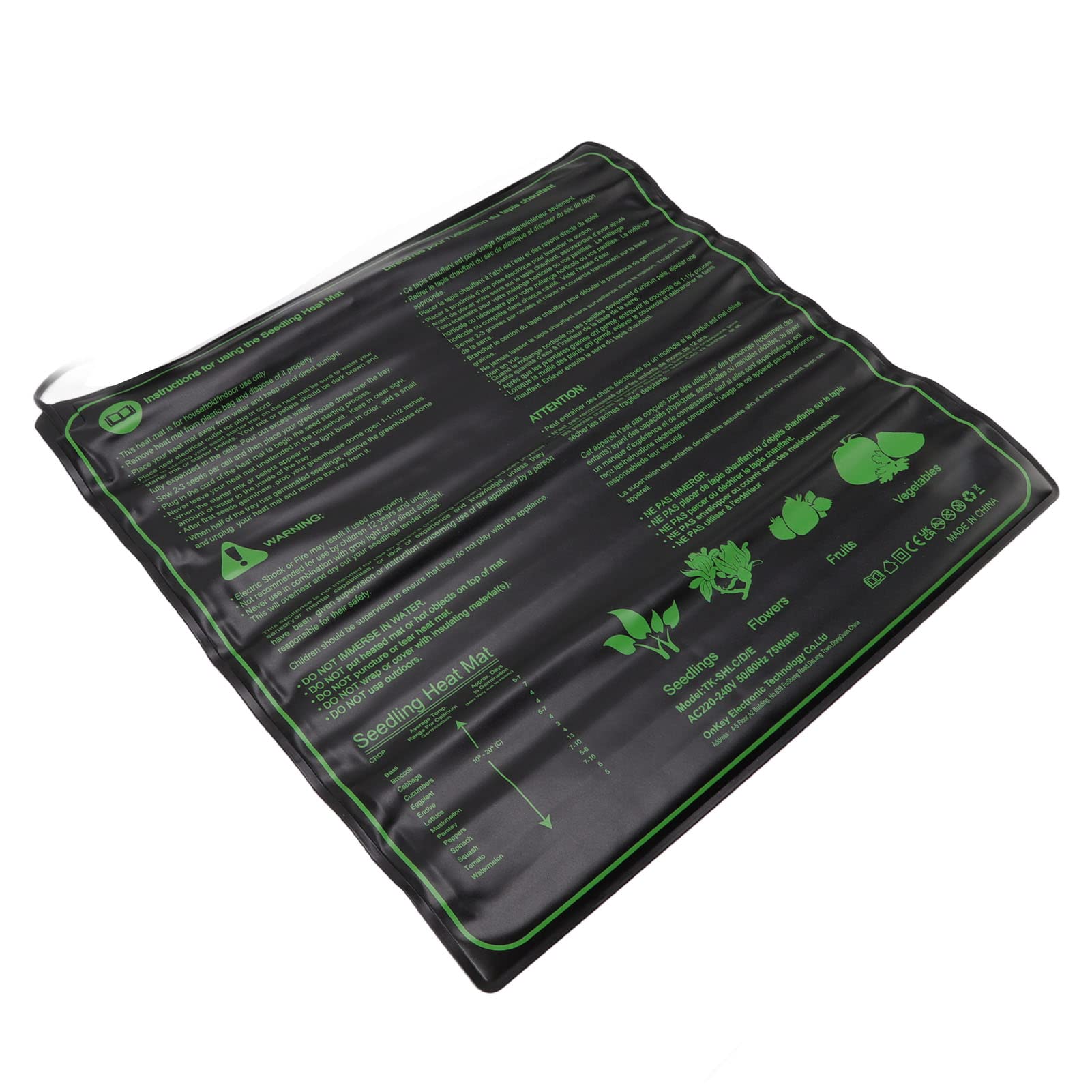 Tapis Chauffant pour Semis, Germination des Plantes Réglable à Partir d'un Coussin Chauffant Hydroponique Chaud et Imperméable pour Graines d'herbe de Fleurs