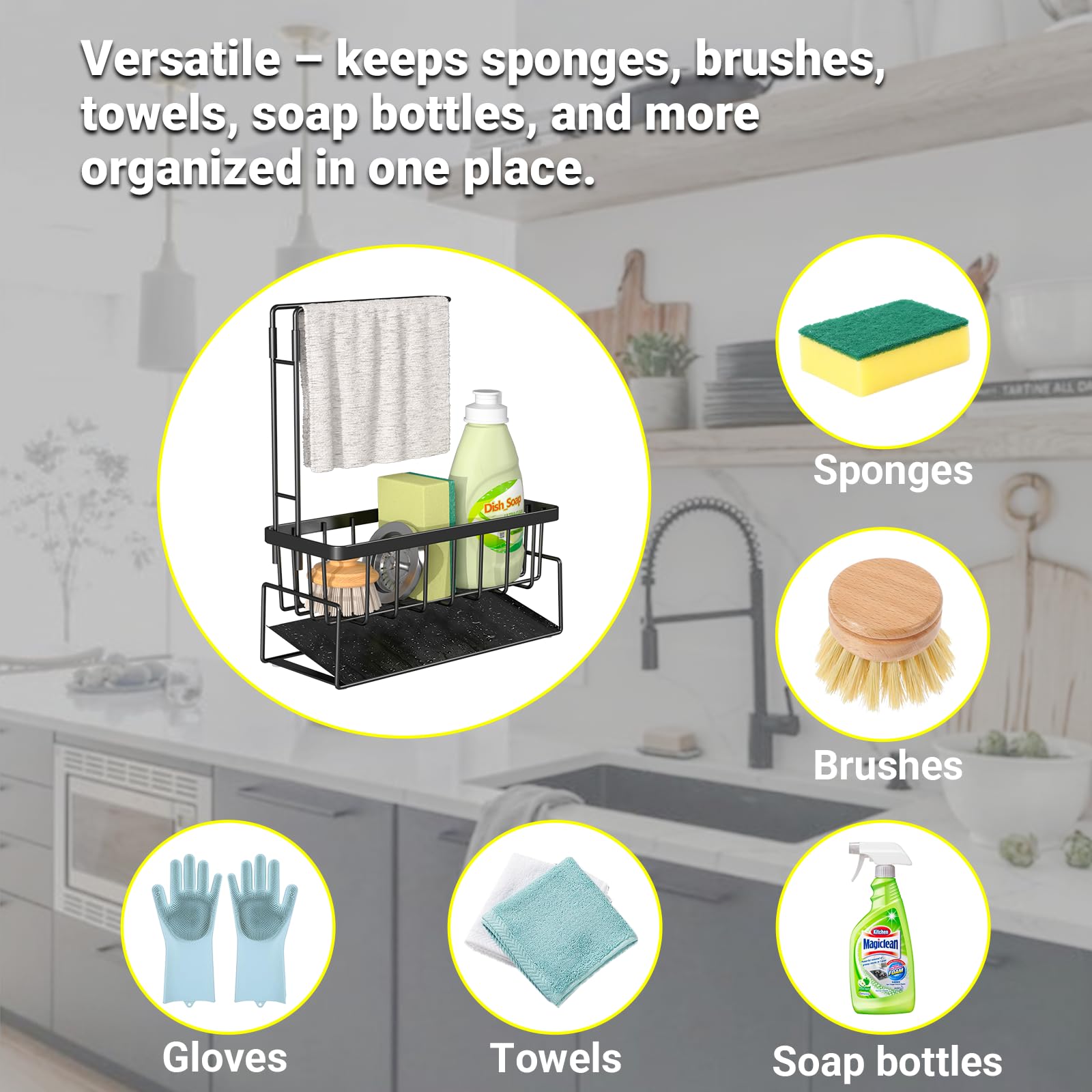 ViviDreamore Organizer kuchenny – organizer do zlewu ze stali nierdzewnej (1)