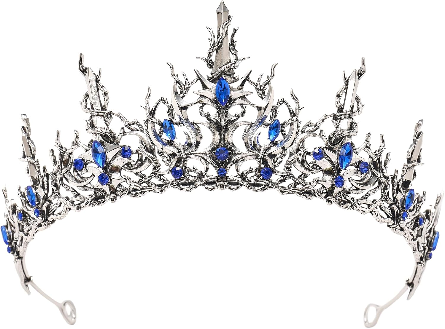 SWEETV Halloween Crown - Vines of the Underworld, Black Gothic Tiara for Women & Girls, Baroque Crown for Costume Party