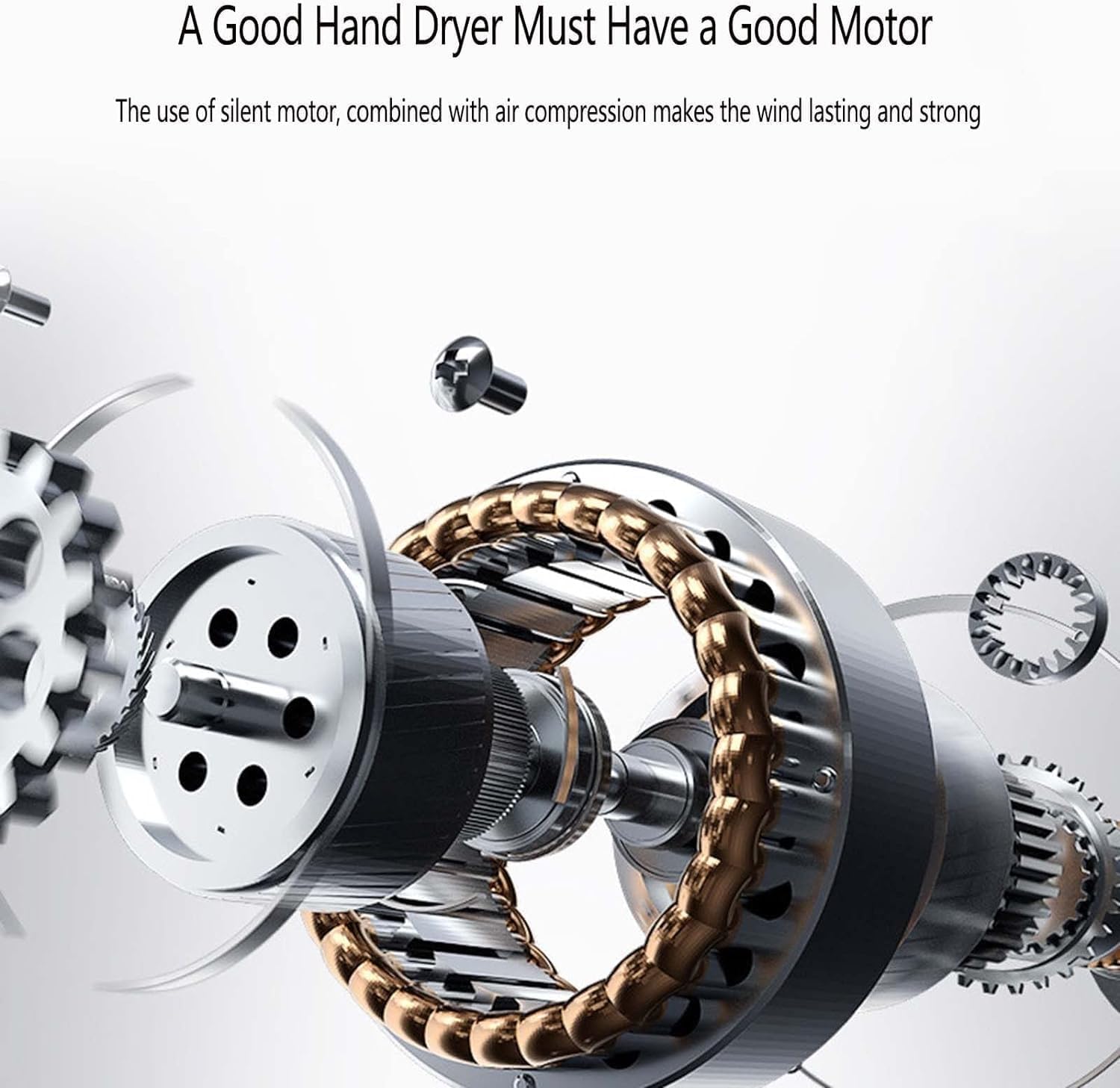 1450w Automatic Induction Hand DryerQuick-Drying High-Speed Hand Dryer 5-8s Quick-Drying Adjustable Hot and Cold Suitable for Shopping Malls/Ktv/Bars,A