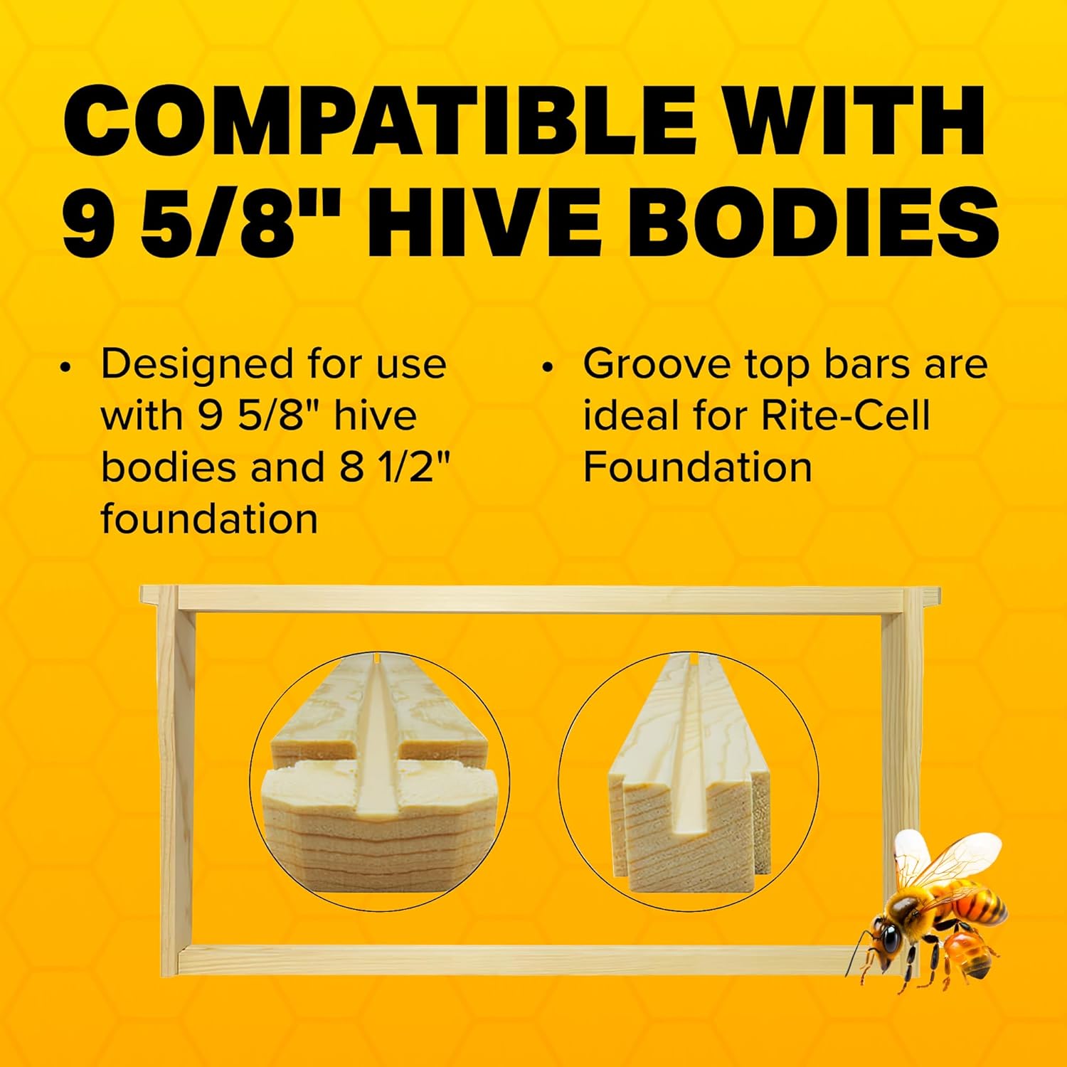 Mann Lake 9 1/8" Deep Unassembled Beekeeping Frames, Groove Top and Bottom, No Holes in Endbars, Designed for High Precision and Durability, Compatible with All Uncappers, 100 Pack, Made in the USA