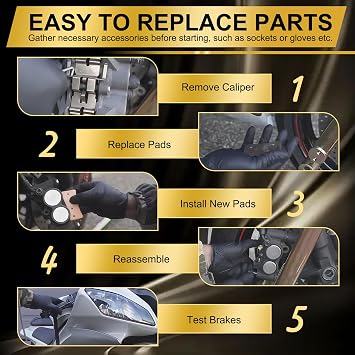 S SYUU Motorcycle Rear Brake Pads Compatible with Suzuki LT-Z400 LTZ400 (03-11) LT-R450 LTR450 Quadracer 2006 2007 2008 2009 2010 2011 FA137R
