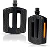 Bicycle Pedals, Bicycle Pedals City/Trekking, Comfort Pedal, Non-Slip Rubber Pedals, Bicycle Pedals Set Made of PP, Pedals Bicycle with Reflectors, StVZO, Comfort, Lightweight
