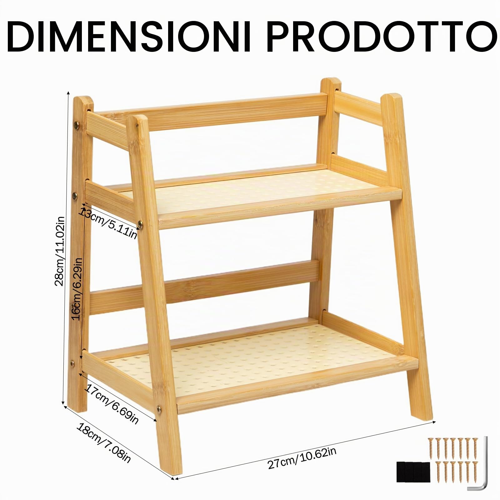 Organizer da Cucina a 2 Ripiani per Tè, Porta Tazze,Soggiorno | Organizer da Cucina in Bambù Imitazione Rattan, Supporto per Tazza da Caffè, Contenitore per Tazza di Caffè
