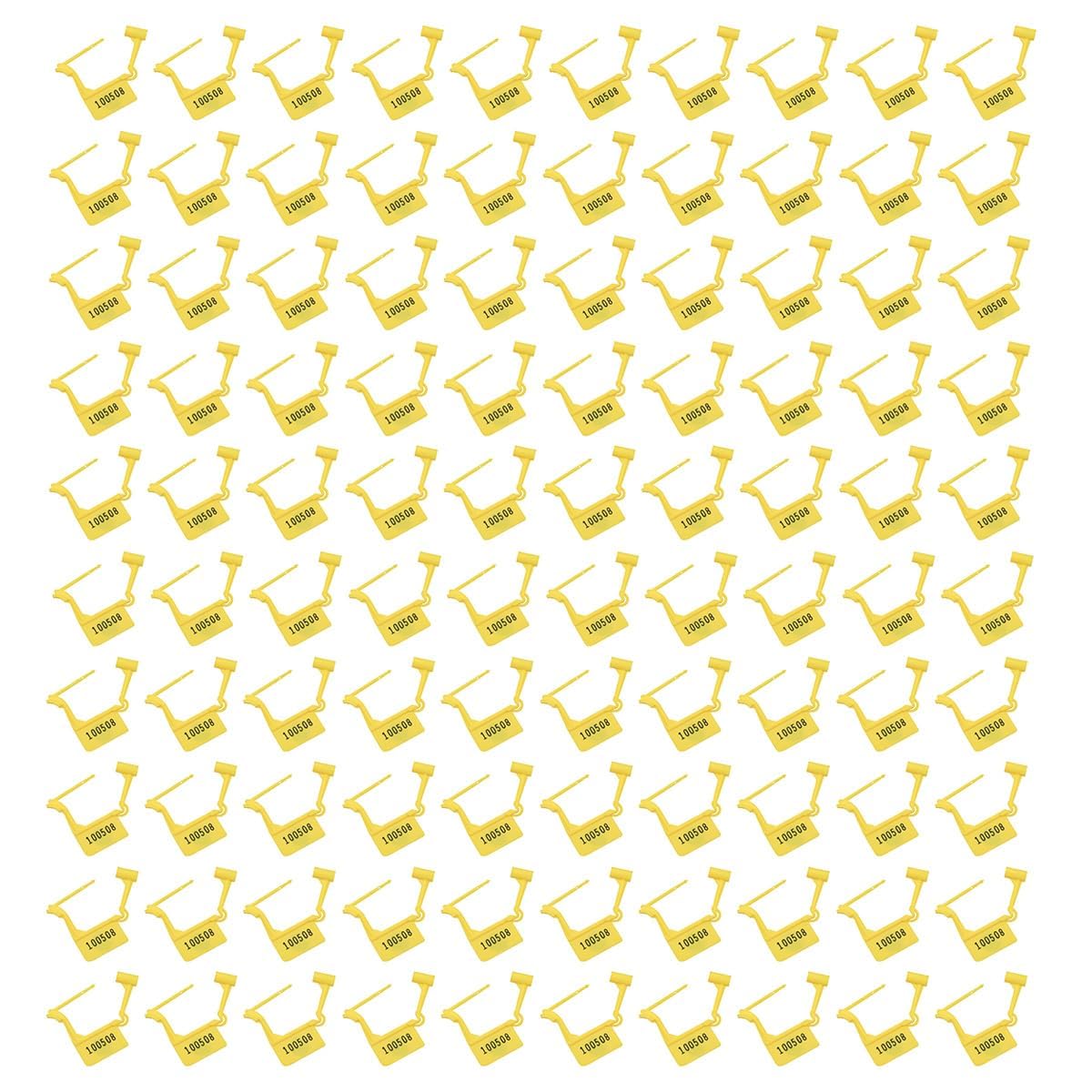 Namvo 100pcs Pull-Tite Plastic Seal Secure Anti-Tamper Seals Numbered Tear Off tag for Extinguisher Luggage First aid Kit