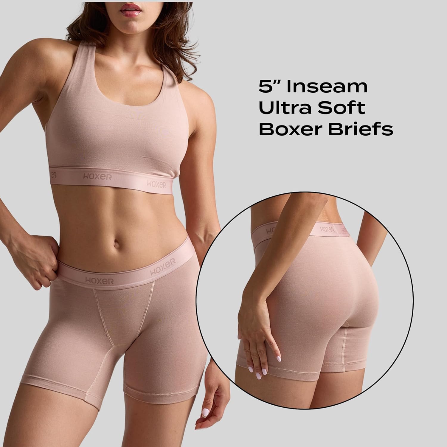 Woxer Boxer Shorts for Women - 5" Baller Boy Shorts Underwear, Soft Modal, Chafe Free - Breathable & Moisture-Wicking - Image 2