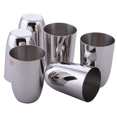 Vinod Passion Steel Glass Set, 300 ml, 6 Piece, Service for 6
