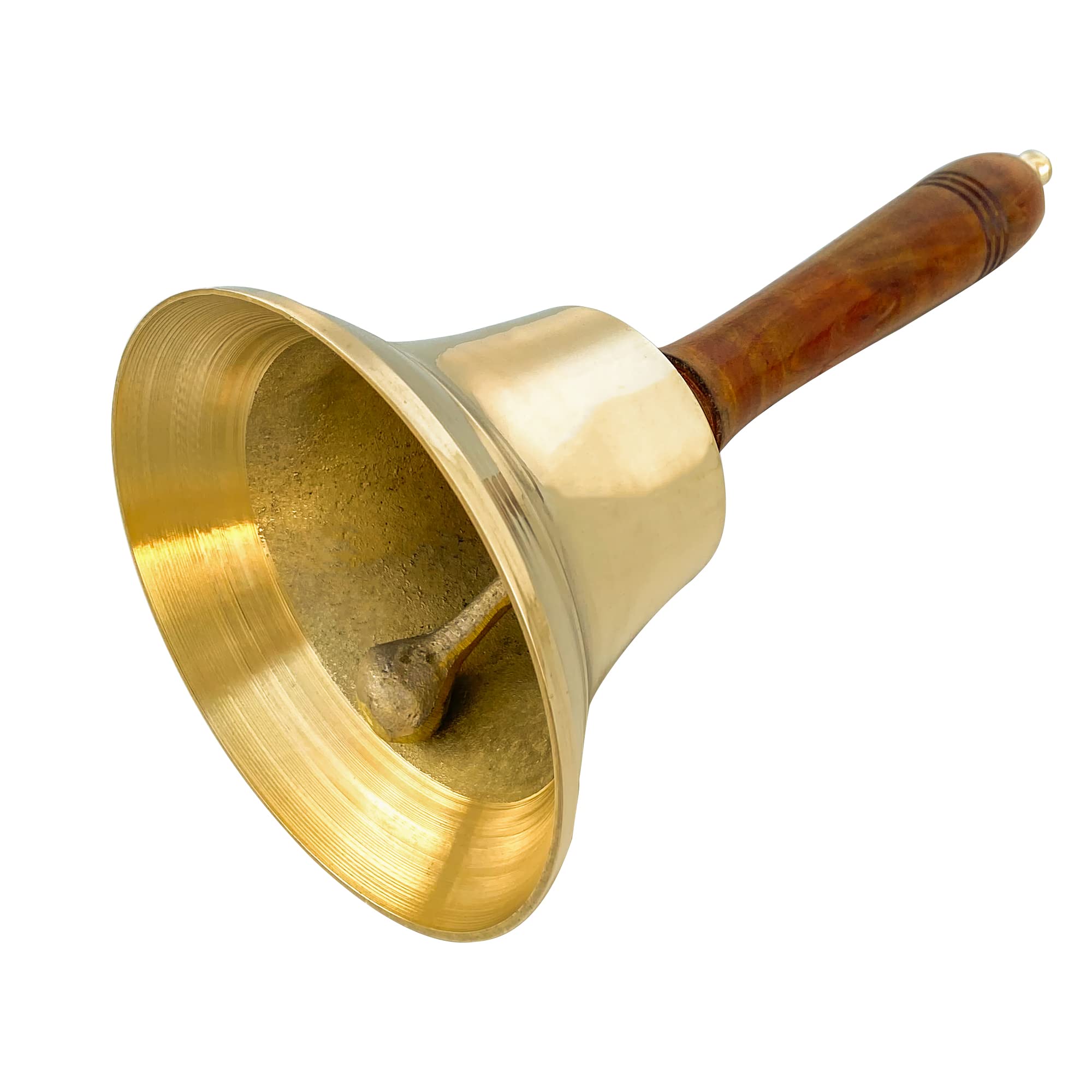 PORTHOPremium Ship's Bell Polished Marine Nautical Home Beach House Decorative Ornamental Indoor Outdoor Wall Mount Metal Bell (Brass Polished/Brass, 3X7 INCH)