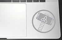 Vista 1 de Mjolnir Hammer - Calcomanías de vinilo (paquete de 2) para parachoques de automóvil, ventana, laptop (2 x 2 pulgadas, plateado)