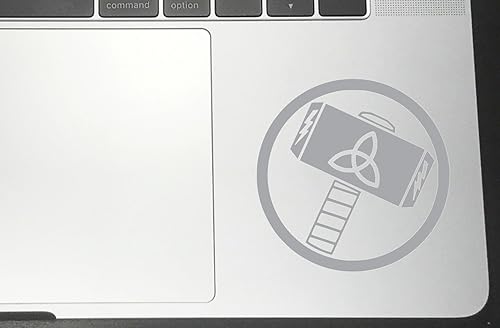 Mjolnir Hammer - Calcomanías de vinilo (paquete de 2) para parachoques de automóvil, ventana, laptop (2 x 2 pulgadas, plateado)