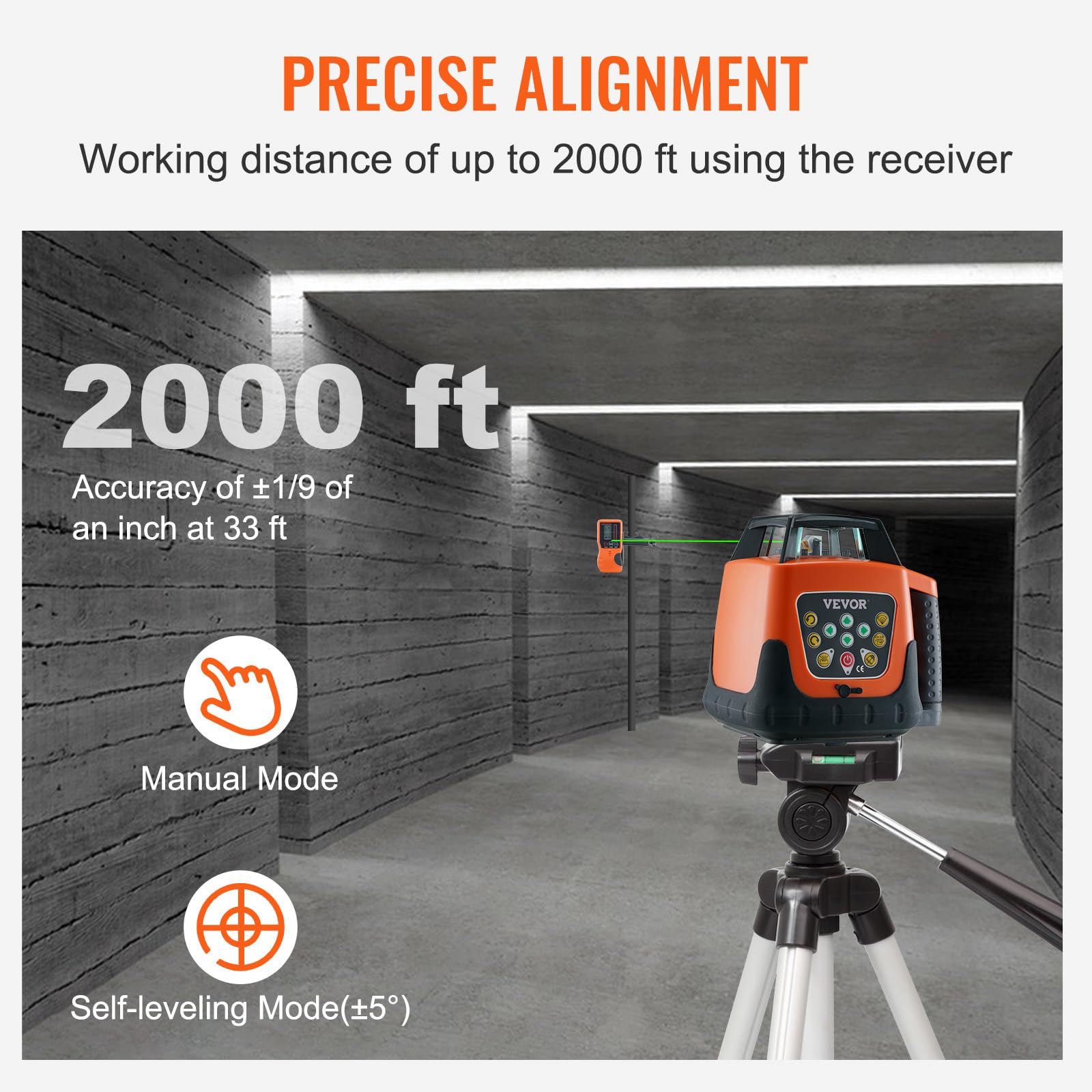 VEVOR Rotary Laser Level - 2000 ft Range -3
