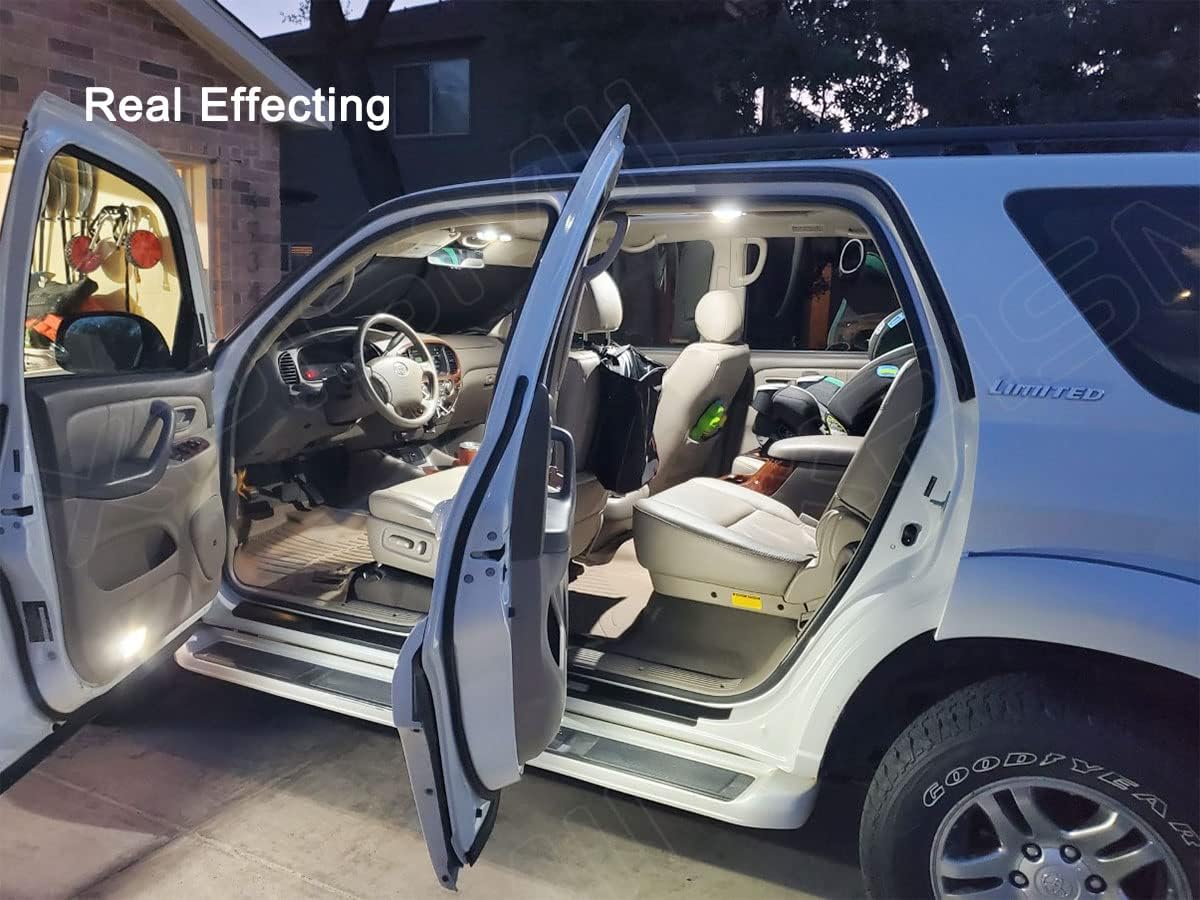 Xpismii 20 Piece Sequoia Interior LED Light Kit Package Replacement for Toyota Sequoia 2008 2009 2010 2011 2012 2013 2014 2015 2016 2017 2018 2019 2020 2021, with Placement Diagram and Install Tool