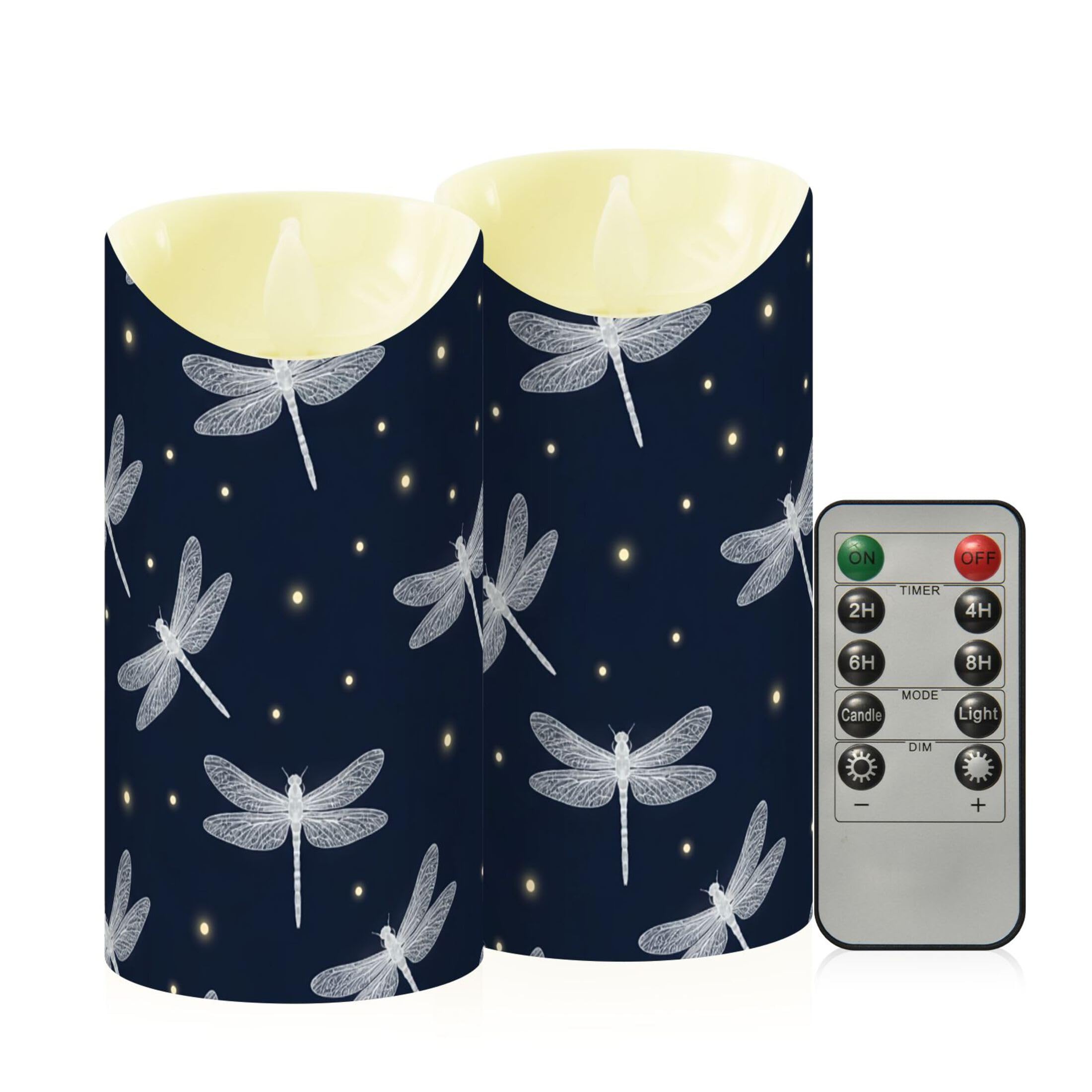 Kutsu Flameless Candles Set of 2, Battery Operated LED Flickering Candles