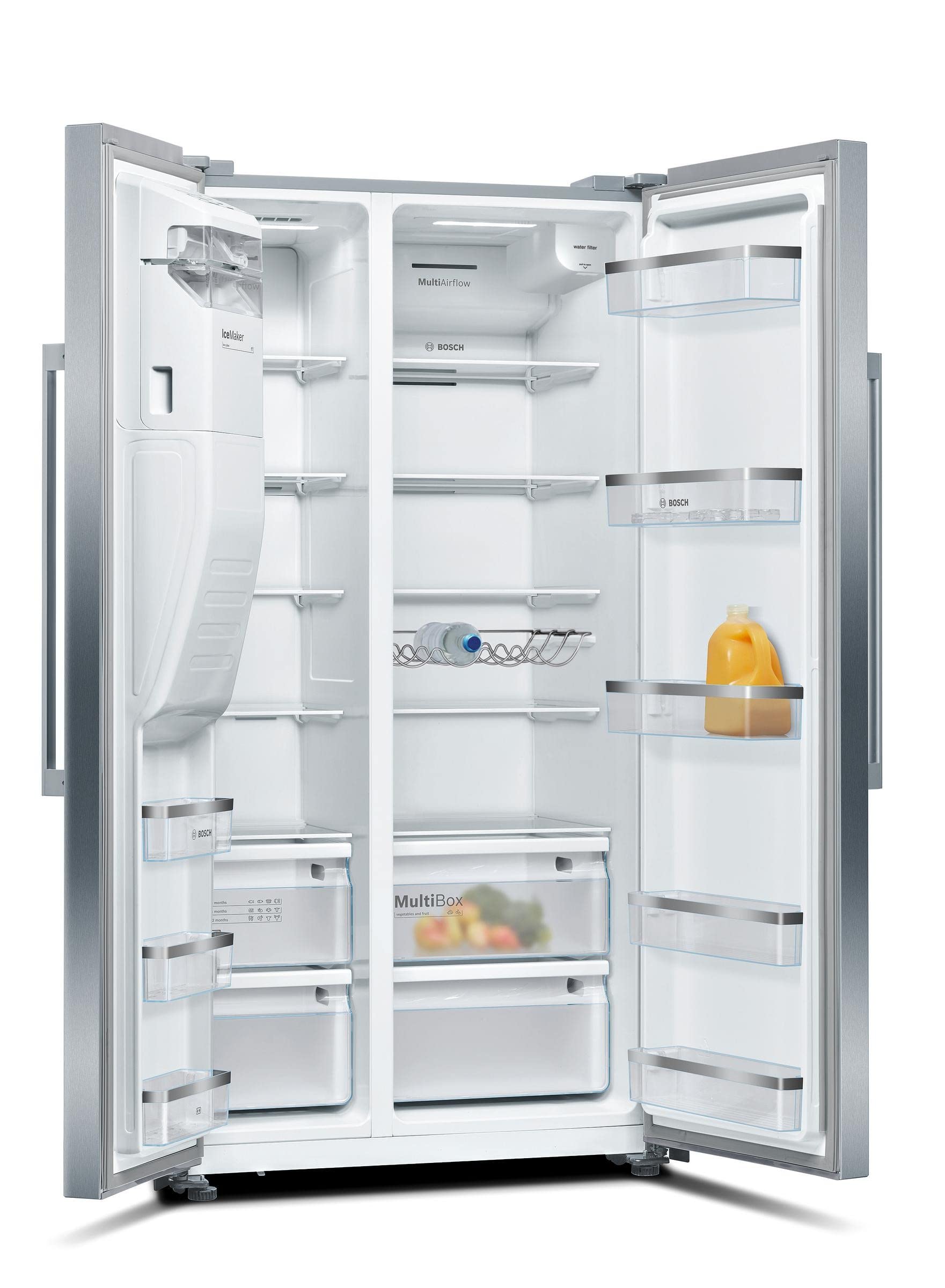 Bosch KAD93AIEP Serie 6 Amerikanischer Side-by-Side Kühlschrank, 178,7 x 90,8 cm, 368L Kühlen + 165L Gefrieren, NoFrost nie wieder abtauen, LED-Beleuchtung gleichmäßige Ausleuchtung