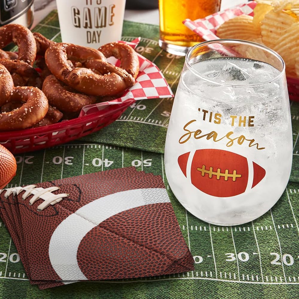 Football Party Napkins, 16ct, Brown/White - Image 4
