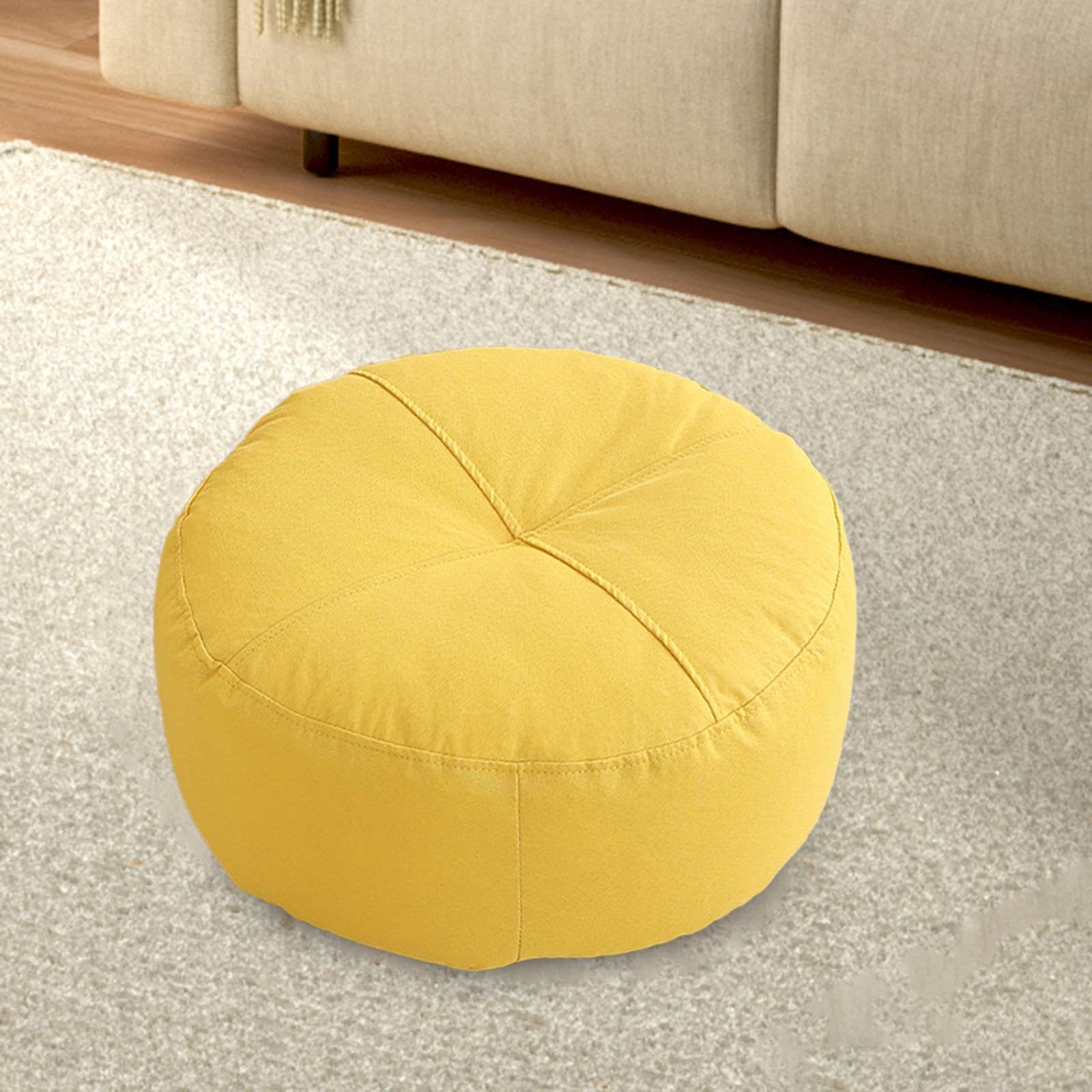 Baoblaze Rundes Bodenkissen, Meditationskissen, stützendes Bodenkissen, Sitzkissen für Yoga, Sofa, Wohnzimmer, Innenbereich, Arbeitszimmer, Gelb