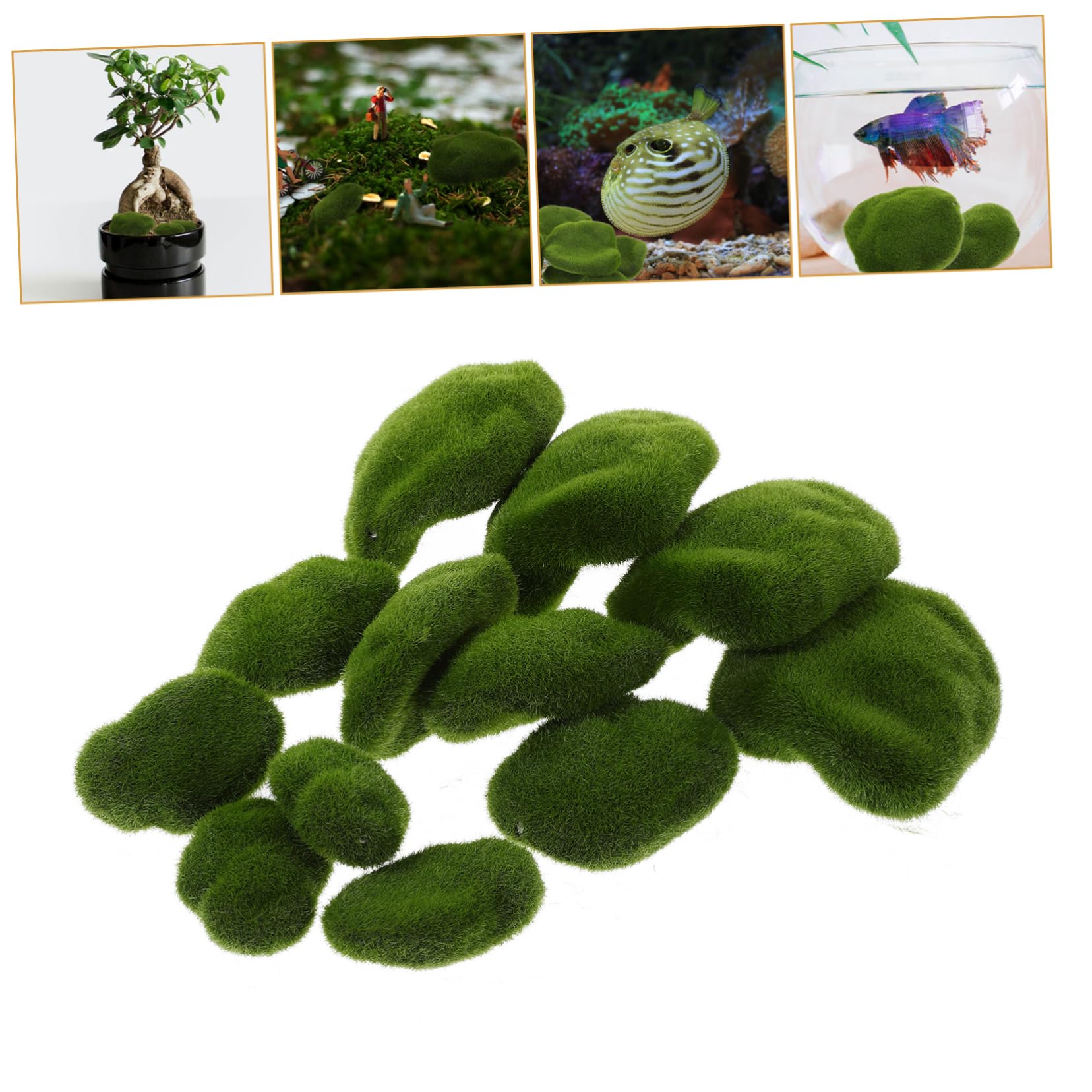 Alipis 48stücke Künstliche Moossteine Dekorative Kunstmoos-Steine Für DIY-projekte Terrarien Und Pflanzenarrangements Realistische Für Hochzeiten Und Innendekoration