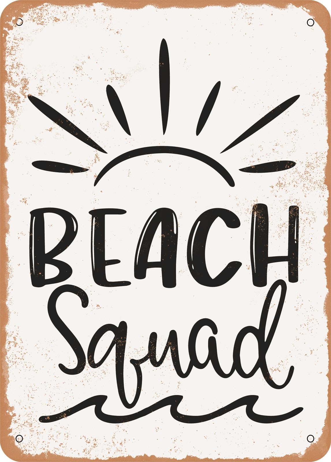 Miaomansenstore Metal Sign - Beach Squad - 5 - Vintage Rusty Look Home Decor