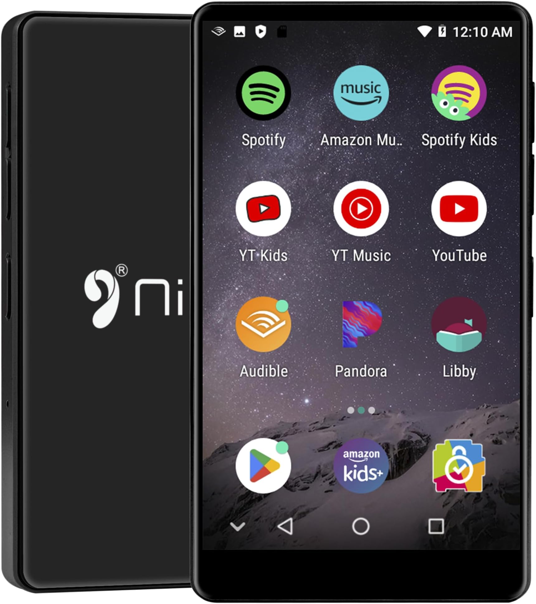 Nine 80GB Kids MP3 Player with Parental Controls, Spotify Kids, YT Kids, 4.0" IPS Android MP4 Music Player with Bluetooth and WiFi, Pre-Installed Amazon Music, Pandora, Audible, Libby, up to 1TB