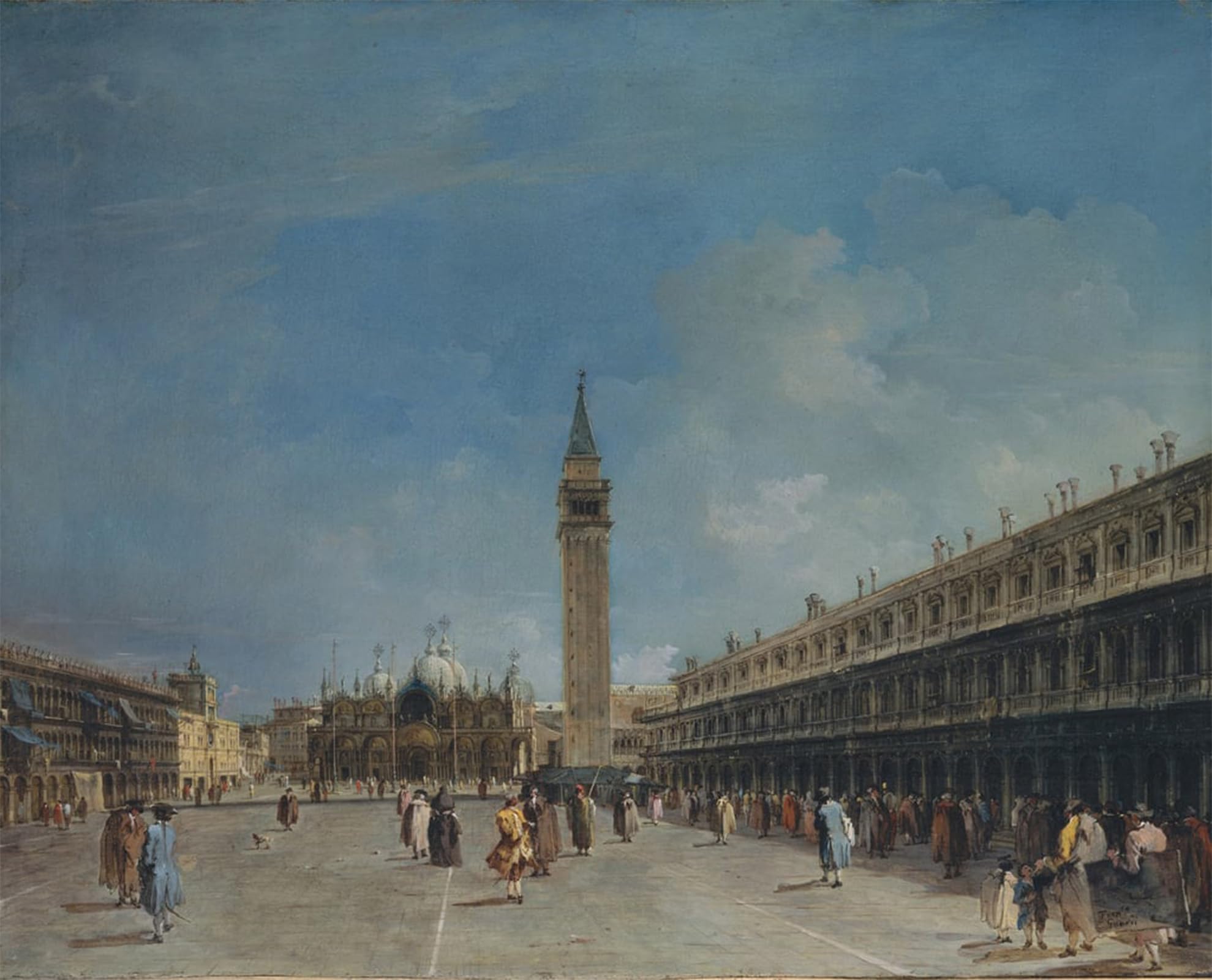 ARTXLXXBN Famous Art Print Poster Vintage Wall Art Piazza San Marco by Francesco Guardi Canvas Art Poster for Home Decor 60x90cm