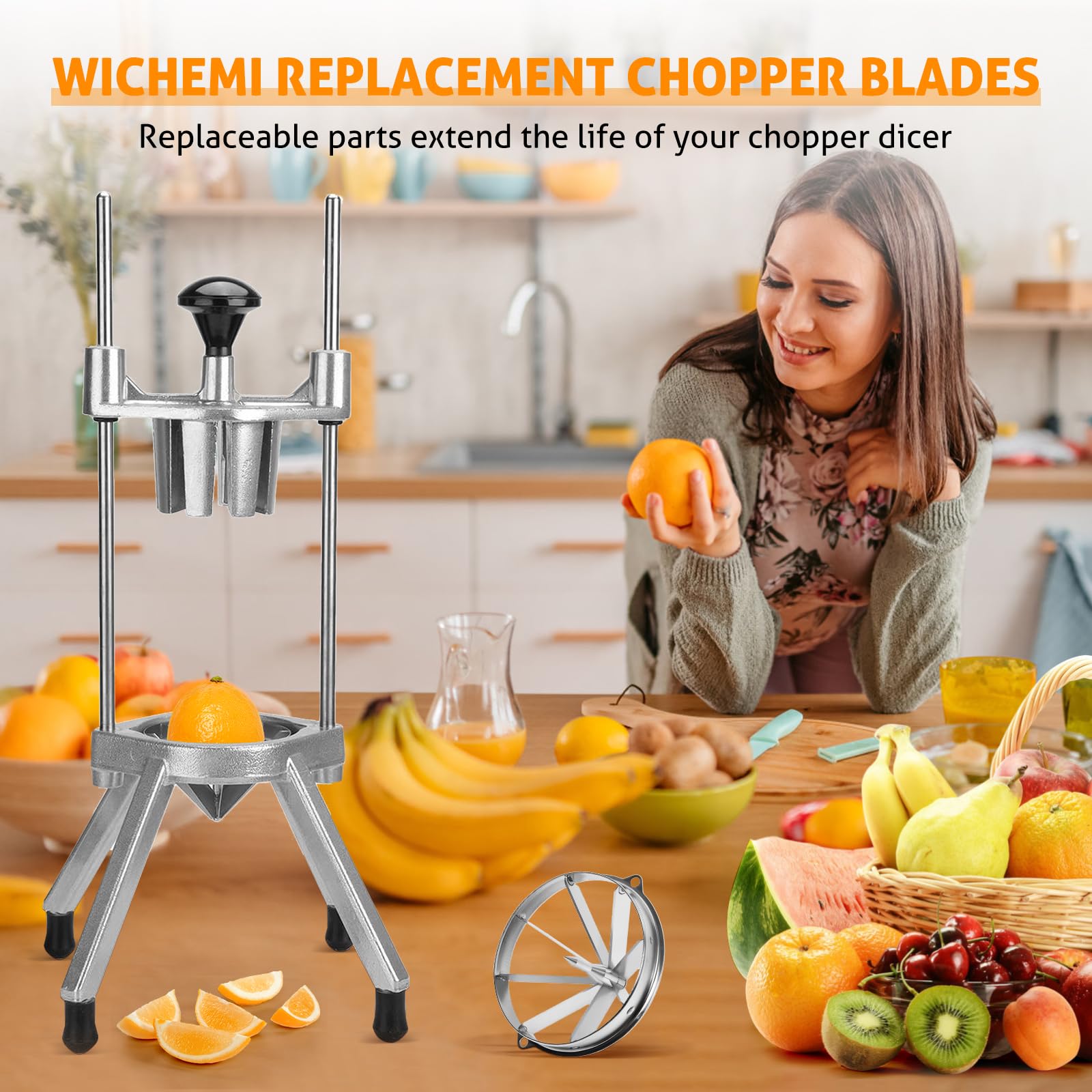 Cuchilla de 8 secciones para comercial Easy Wedger Limón Cortador Cuchilla de Acero Inoxidable Fruta Lima Cortadora Vegetal Picadora Dicer 8 Cuchilla Cuña 7