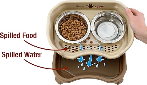 Miniatura 3 de Neater Feeder Express - Comedero con cuenco de agua y cuenco para comida de acero inoxidable para gatos, a prueba de desorden, goteos y vuelcos,
