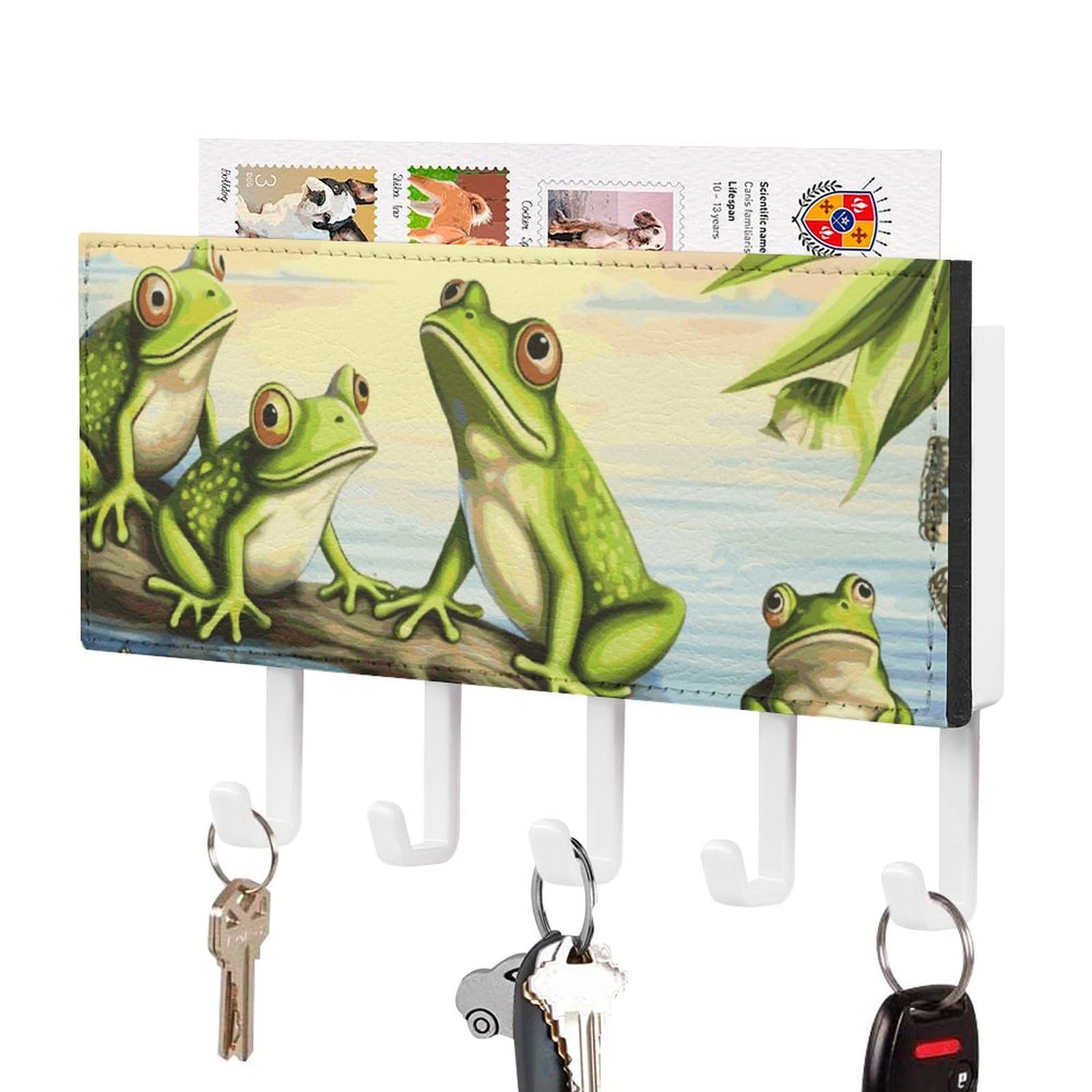 Porte-clés d'été grenouilles pour décorer une entrée rustique au bord du lac