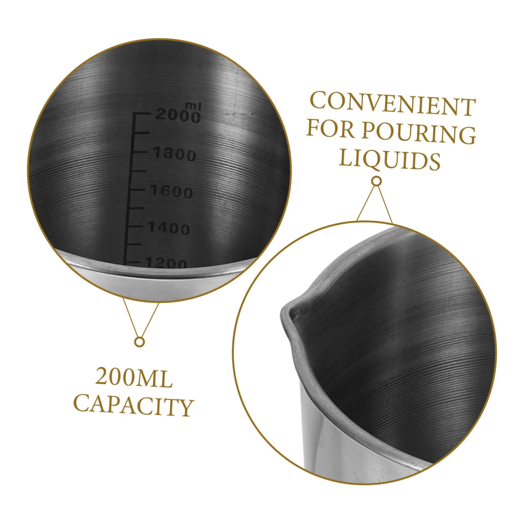 Homoyoyo Taza Medidora Asa Taza Graduada para Cocina y Laboratorio para Espumar Leche y Hornear