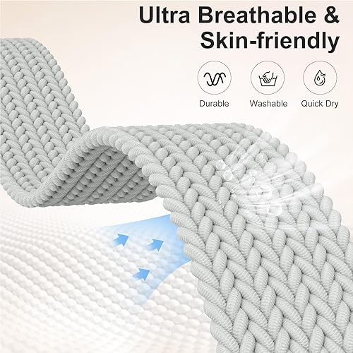 Vista 18 de Maledan Banda elástica trenzada compatible con Fitbit Sense/Versa 3/4 y Sense 2, correa elástica suave para reloj inteligente, accesorio