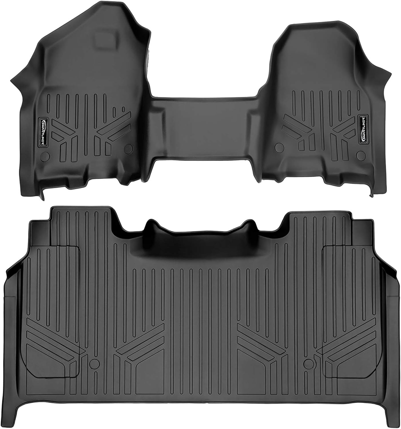 SMARTLINER Floor Mats 2 Row Liner Set (Both Rows 1pc) Black