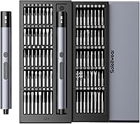 Soleilwear 80-in-1 Cordless Electric Precision Screwdriver Set, 5 Torque Levels 0.75N.m, 500mAh Battery for Laptop Phone Repair