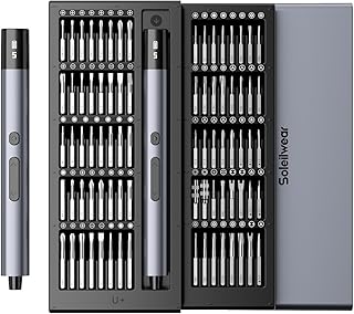 Electric Screwdriver Set, 80-in-1 Mini Electric Precision Screwdriver Cordless with 5 Torque Levels, Max 0.75N.m, 500mAh Battery, Small Power Screwdriver Kit for Laptop, Phone & Electronics Repair