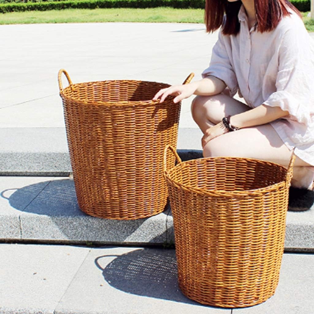 Storage Basket LQ Dirty Clothes Weaving Frame Laundry Basket Plastic Rattan Toy (Size : Style Two) ()