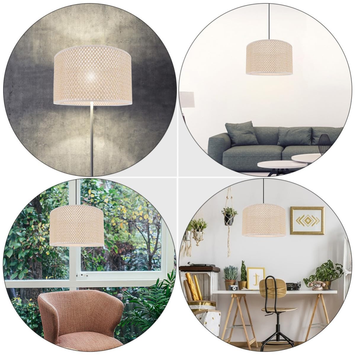 Gewebter Lampenschirm E27 Modern Elegant für Tischlampen