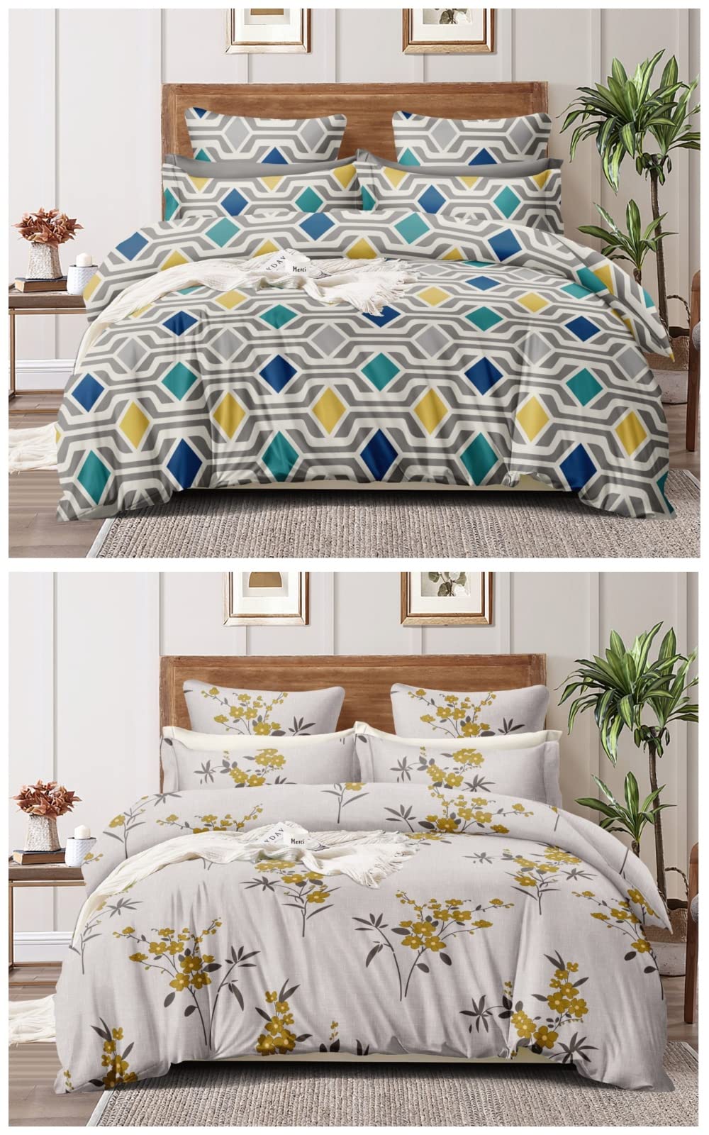 CHHILAKIYA Glace Cotton King Size Double Bedsheet Combo Pack of 2 Along with 4 Pillow Covers (B08D8KQBZ6) Amazon Price History, Amazon Price Tracker