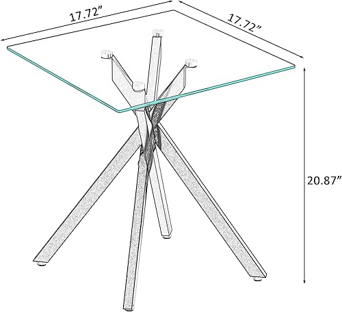 Miniatura 2 de IANIYA Juego de 3 mesas auxiliares de cristal y 2 mesas auxiliares con diseño moderno (mesa auxiliar grande + 2 mesas auxiliares, dorado)