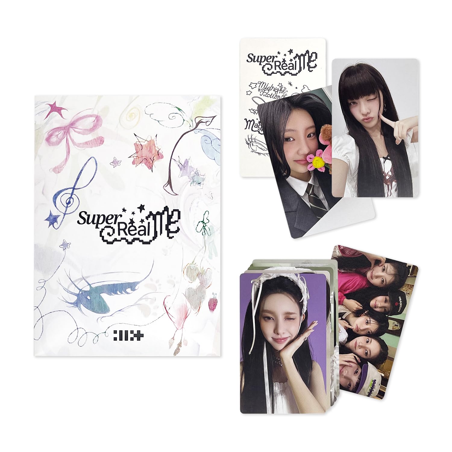 ILLIT - 1st Mini Album [SUPER REAL ME] (Weverse Albums ver) Package + Photocard+ MV Photocard Set + QR Card + Track Card