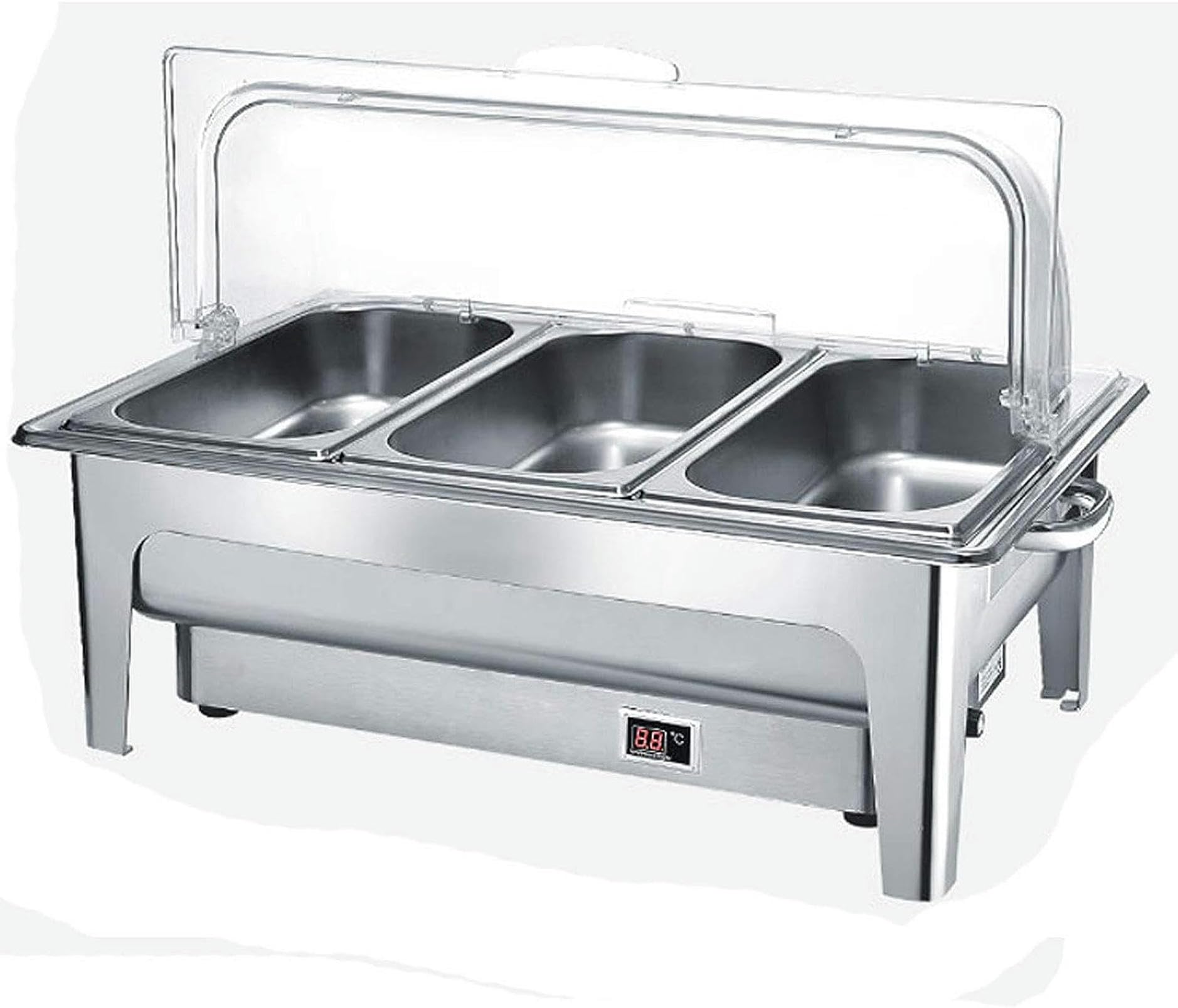 Chafing Dish Elettrico, Contenitore Scaldavivande Acciaio Inox, 9L Contenitore Scalda Cibo Termico per Alimenti, Perfetto per Qualsiasi Festa, Vacanze