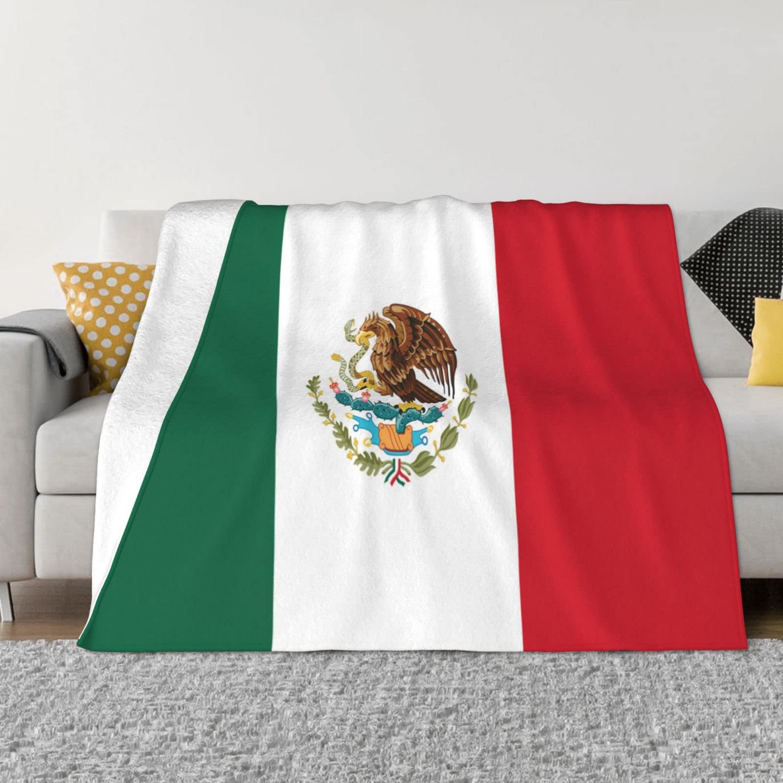 Couverture en polaire pour canapé motif Mexique épaisse et chaude