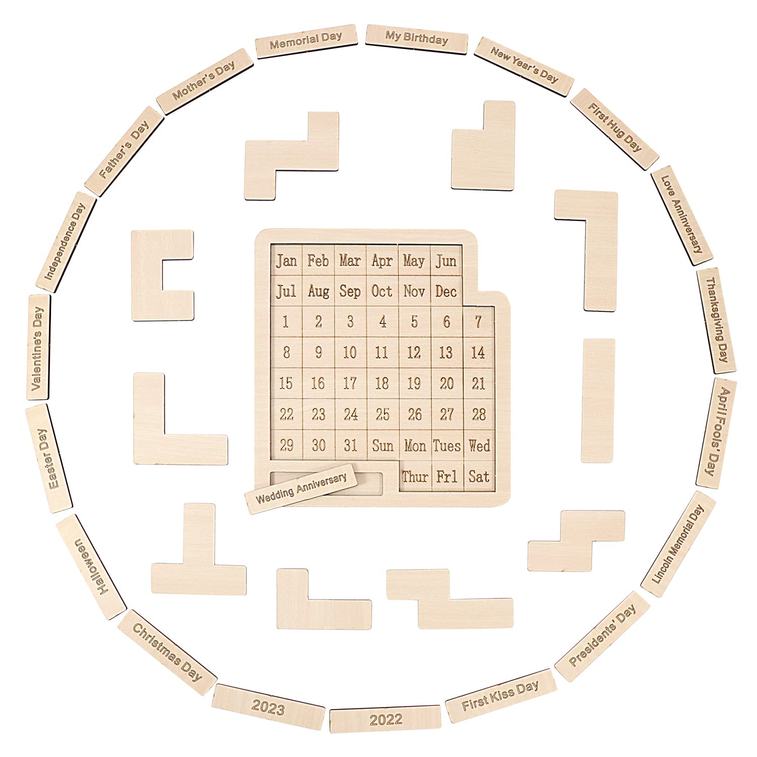 Daily Calendar Puzzle Brain Teasers Sudoku Puzzles Handmade Toys Gifts for Elderly ?Adults and Children Ages 6+ kinbiden