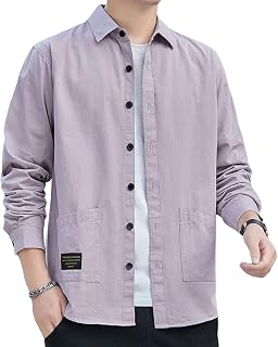Chaqueta de mezclilla ligera con botones para hombre, manga larga, chaqueta de mezclilla casual con solapa para el trabajo, 13 colores