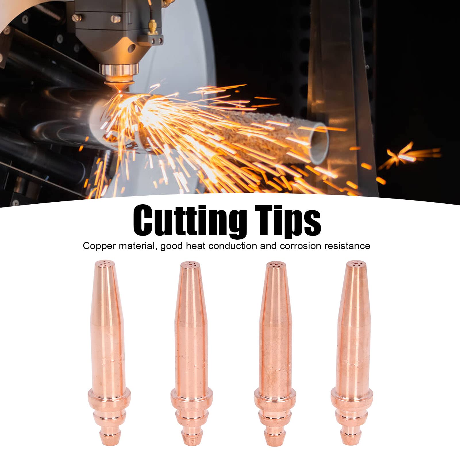 4Pcs Acetylene Cutting Tips G02 Acetylene Gas Welding Copper Nozzle Kit Torch Consumables Isobaric Cutting Tips