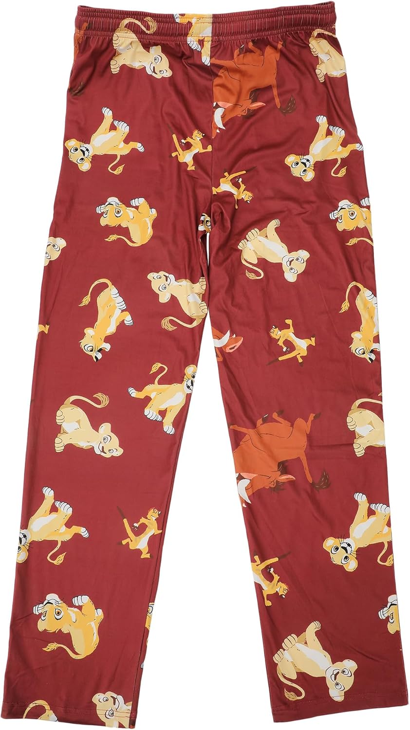 The Lion King All-Over Character Print Adult Burgundy Sleep Pajama Pants - Image 7