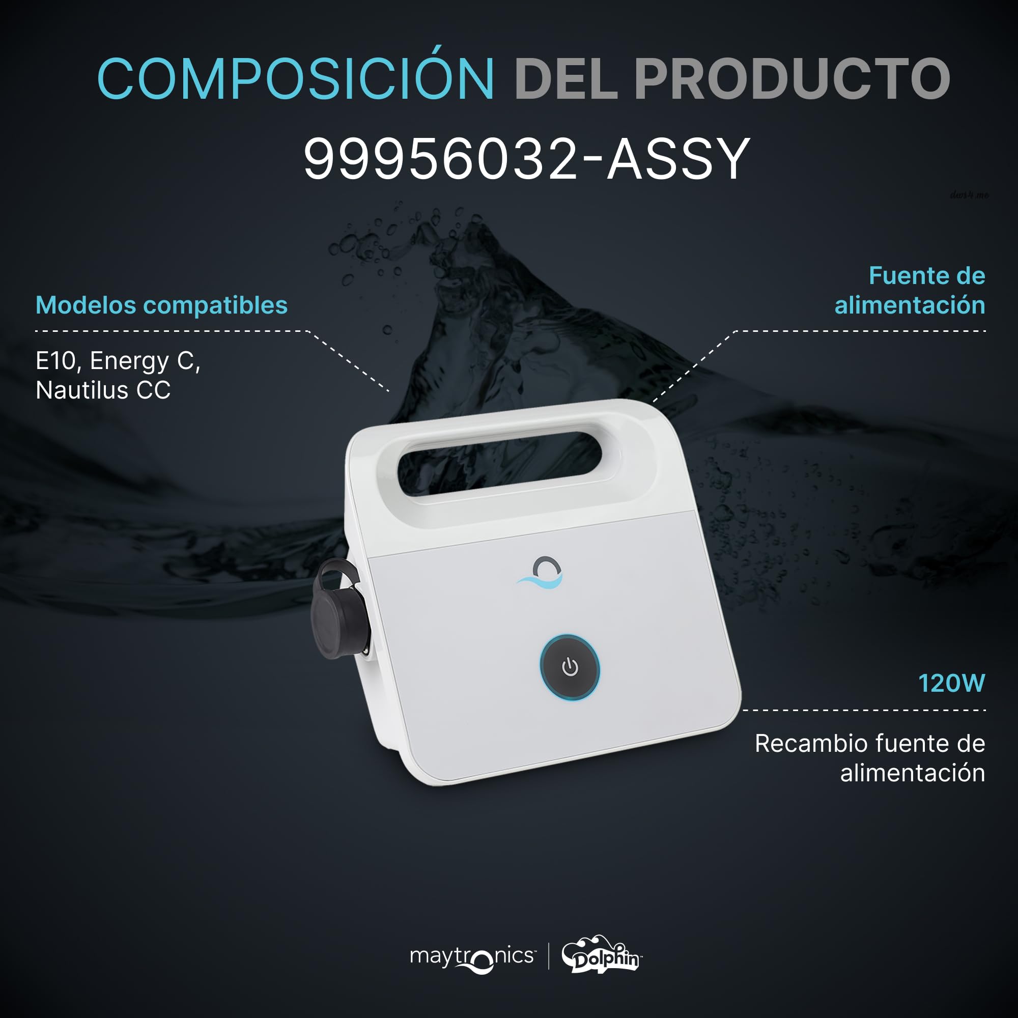 Dolphin Piezas de Recambio Originales - Fuente alimentación básica - Ref. Maytronics: 99956032-ASSY