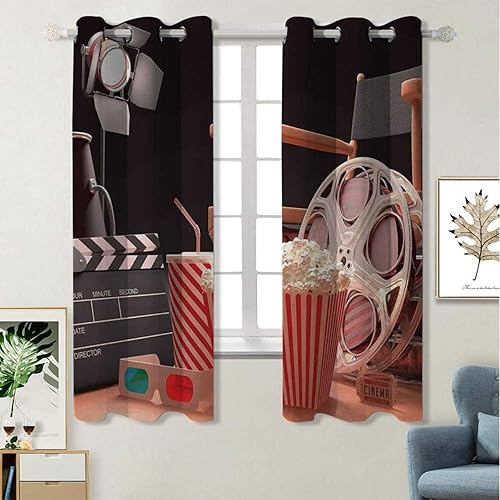 Miniatura 24 de Arcade Machine - Cortinas opacas electrónicas retro de los años 80 y 90, cortinas impresas en 3D, cortinas de oscurecimiento con ojales superiores