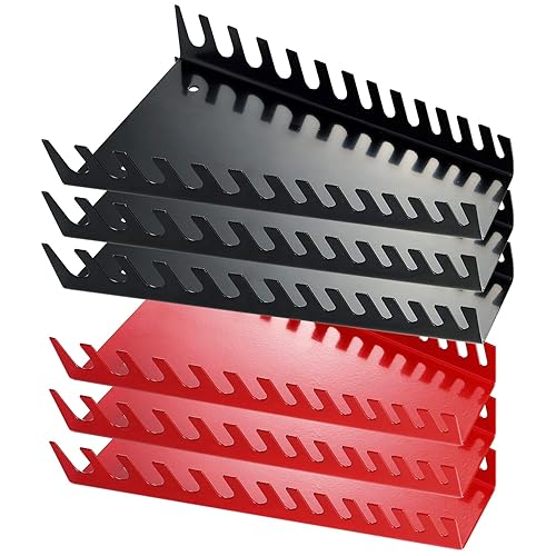 6-Pack Metal Wrench Racks, 78 Slots, Wall-Mounted or Drawer Storage,