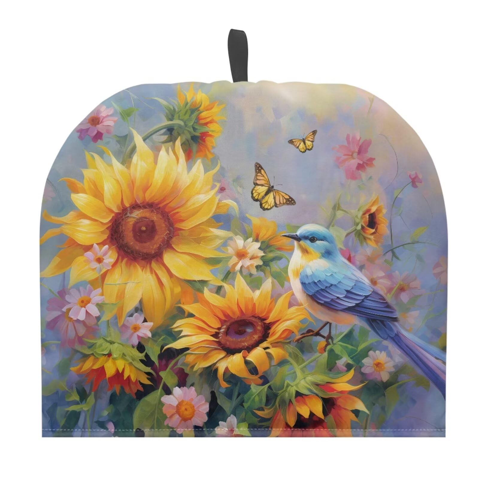Tutolipy Tea Cosy for Teapots Keep Warm Teapot Cover Insulated Kettle Cover for Home Kitchen Decor Dust Proof Tea Cozies with Handy Hanging Loop, Sunflower Bird Monarch Butterfly