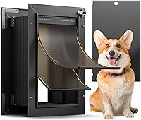 Vista 9 de Puerta para perro XL para pared, puerta de perro extra grande totalmente de aluminio, puerta de servicio pesado para mascotas, fácil de instalar, 2