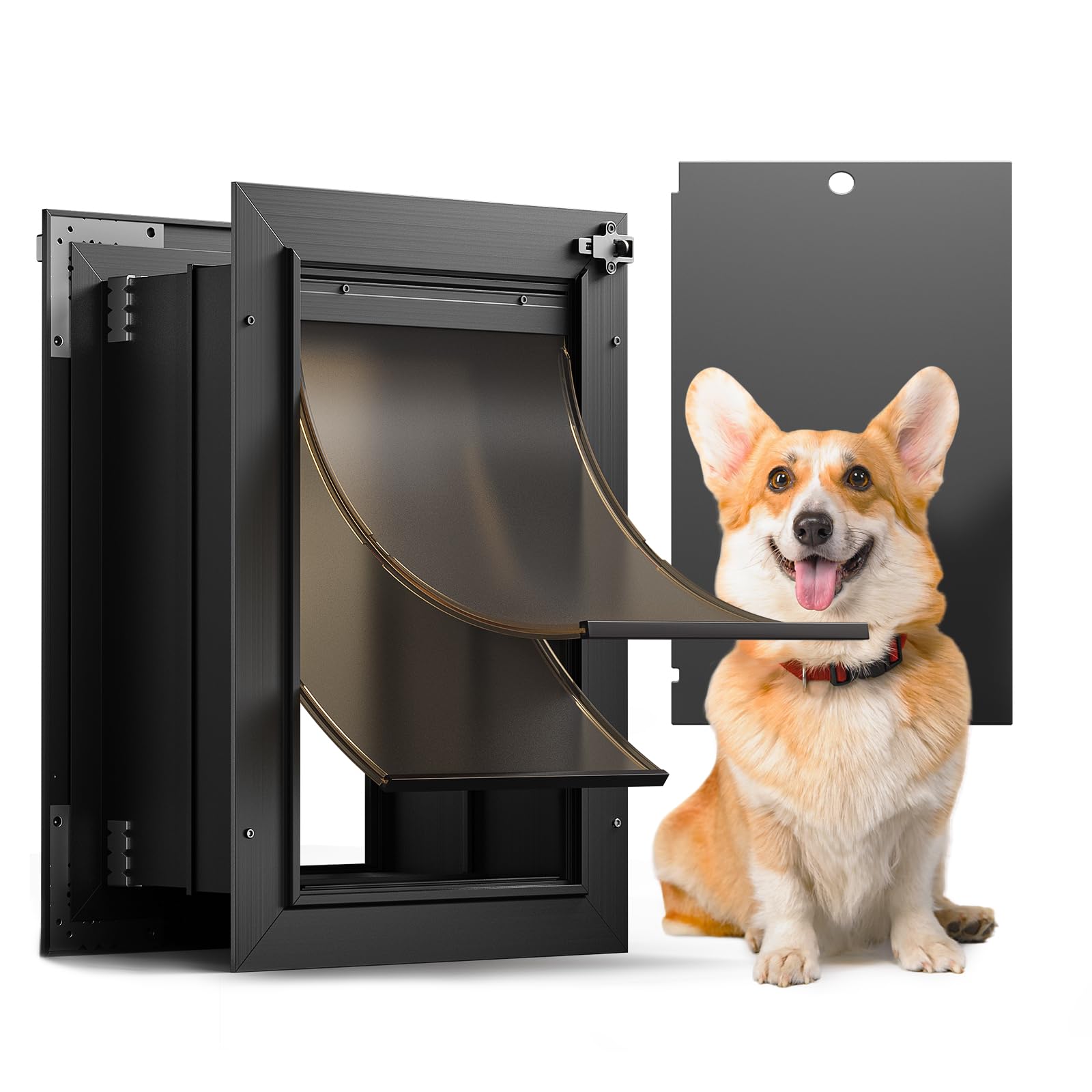 Cat Door For Window 3-Flap Dog Door, Large Doggy Door, Doggie Door